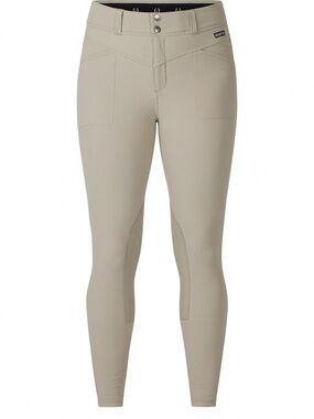 NWOT Kerrits Riding Pants Crossover II® Knee Patch Riding Breech Khaki Sz Small